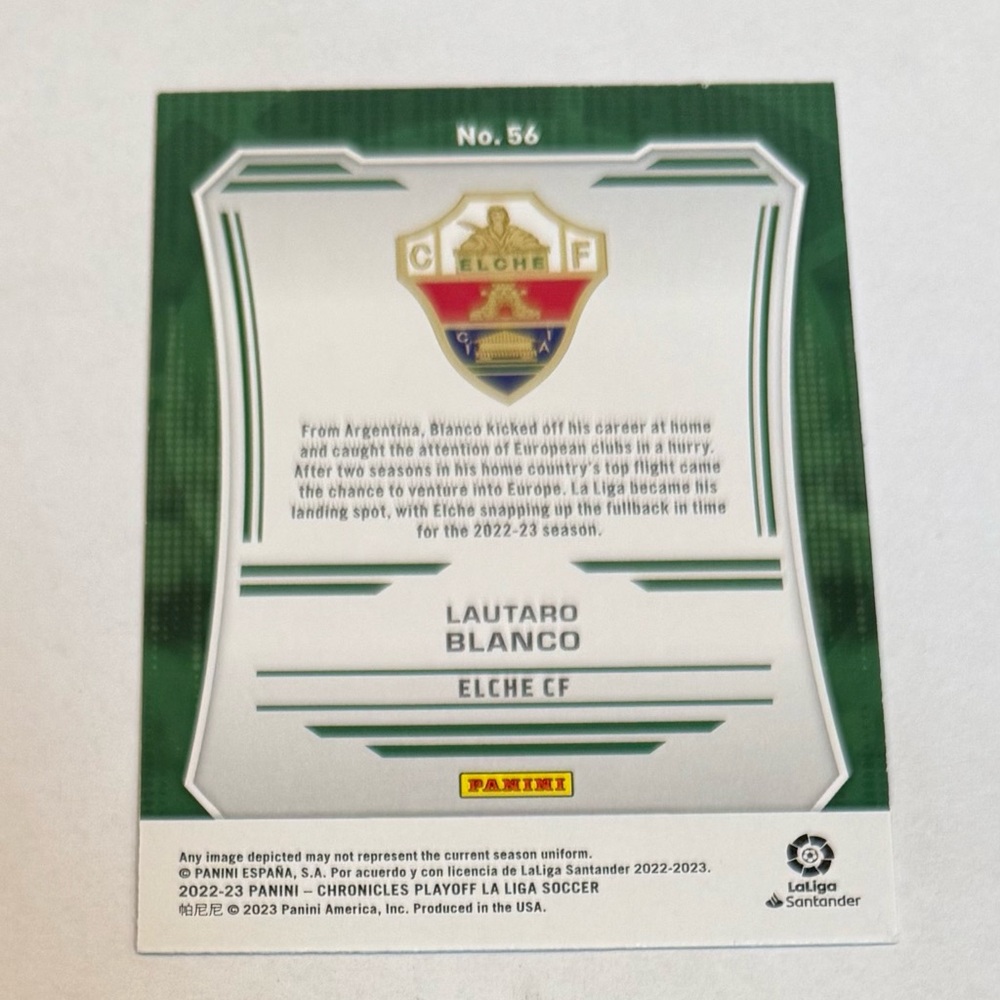 Trading card soccer 2022/23 Panini- Chronic Play off La Liga# 56 Lautaro Blanco - Picture 4 of 10